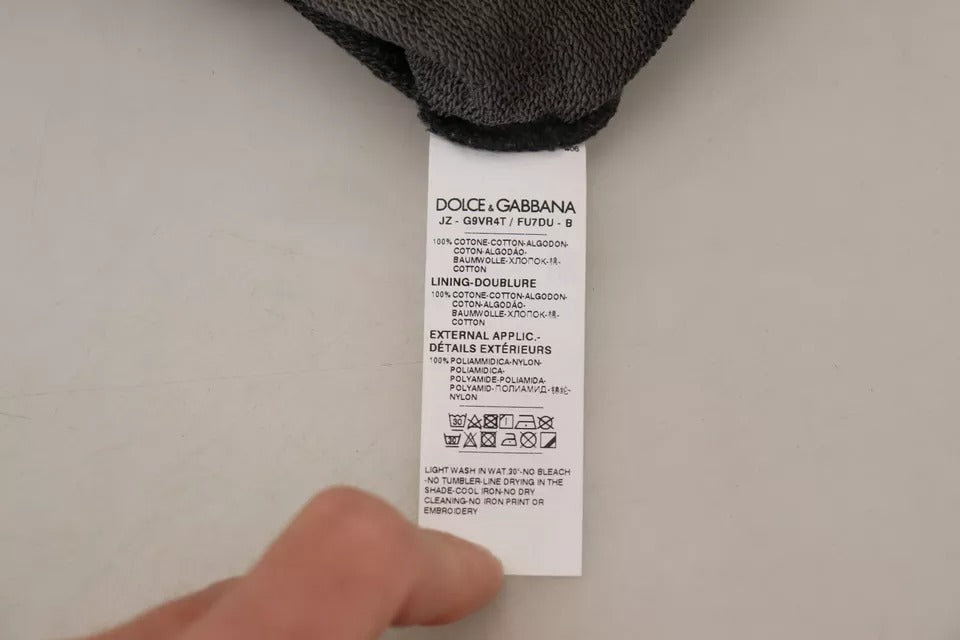 Dolce & Gabbana Black Cotton Logo Hooded Sweatshirt Sweater -   -  Dolce & Gabbana.