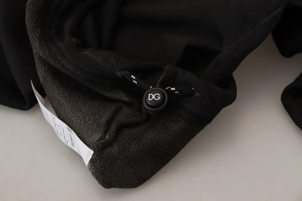 Dolce & Gabbana Black Cotton Logo Hooded Sweatshirt Sweater -   -  Dolce & Gabbana.