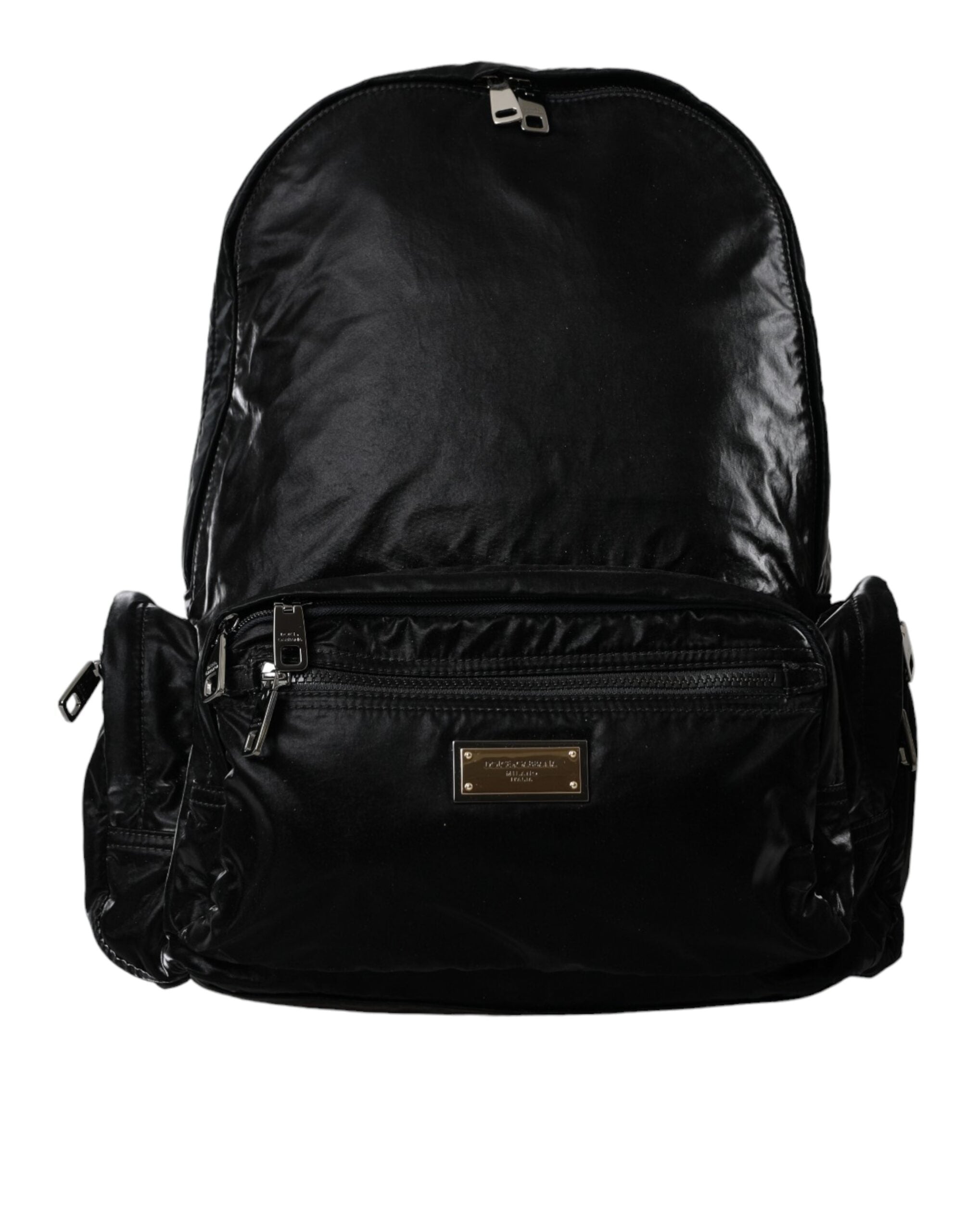 Dolce & Gabbana Black Patent Leather Logo Plaque Backpack Bag -   -  Dolce & Gabbana.
