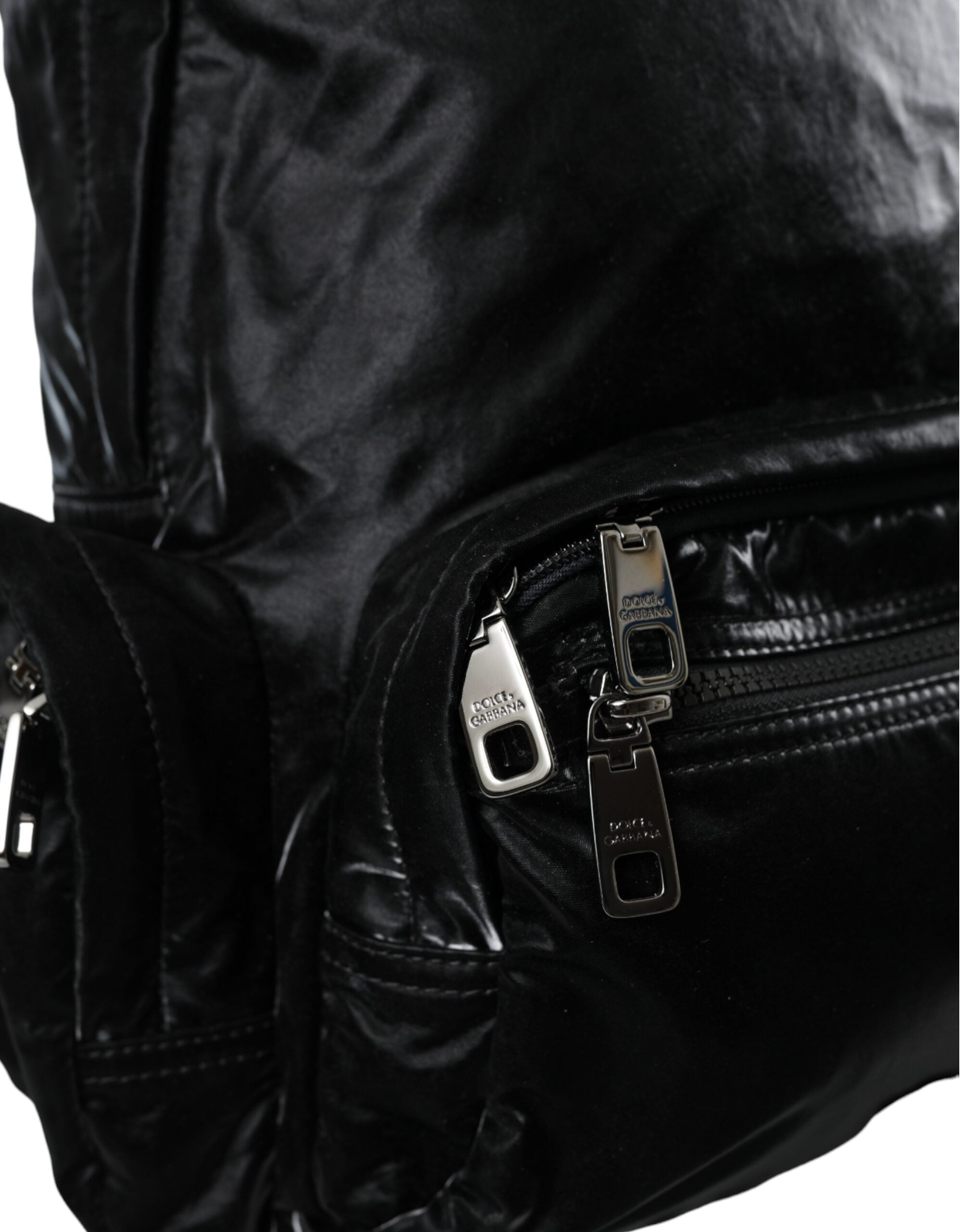 Dolce & Gabbana Black Patent Leather Logo Plaque Backpack Bag -   -  Dolce & Gabbana.