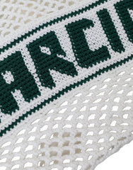 Dolce & Gabbana White Green Knitted Cotton Logo Shopping Tote Bag -  Luxury Shopper Bag for Women -  Dolce & Gabbana.