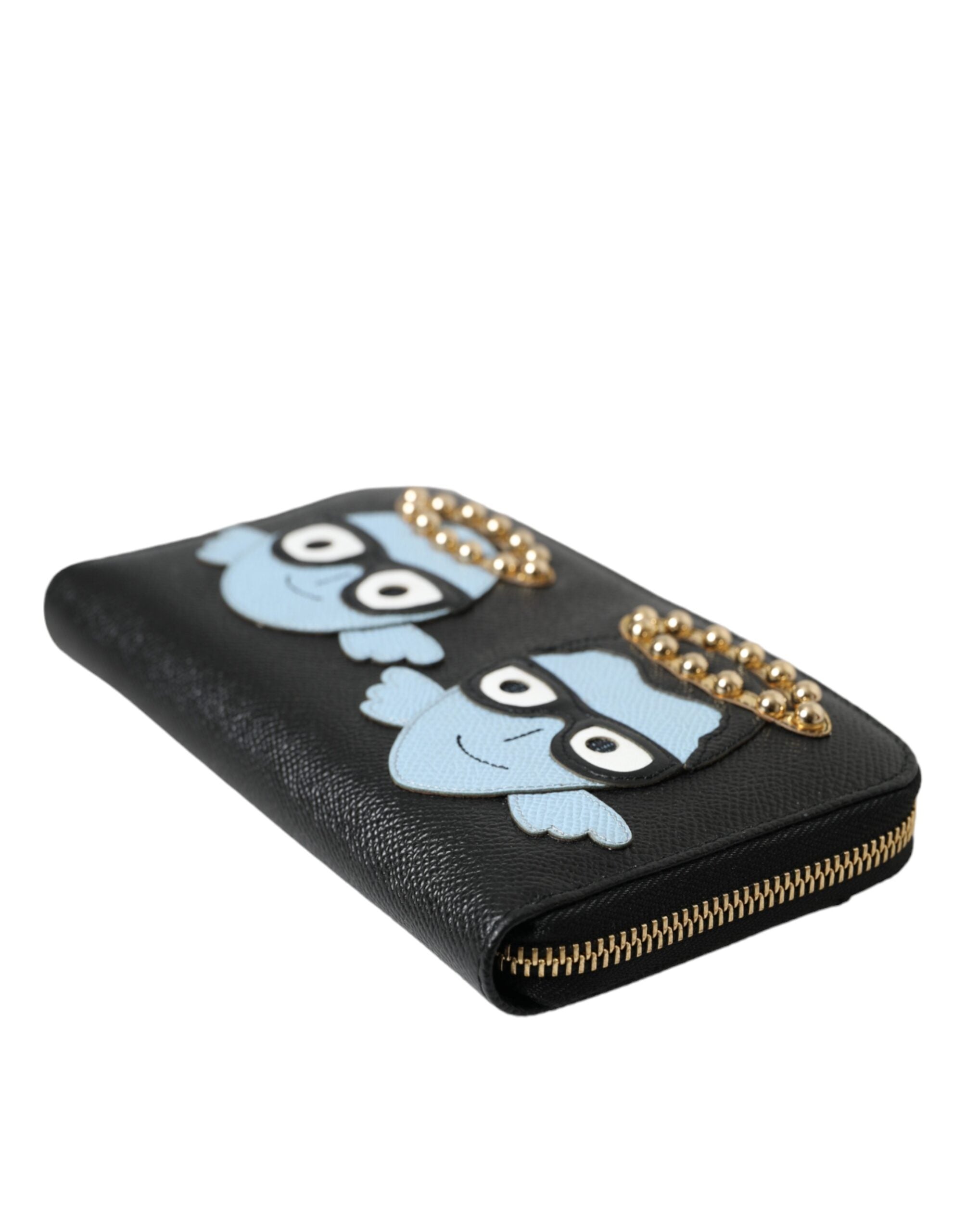 Dolce & Gabbana Black Blue Leather #DGFAMILY Zipper Continental Men Wallet -  Wallets for Men -  Dolce & Gabbana.