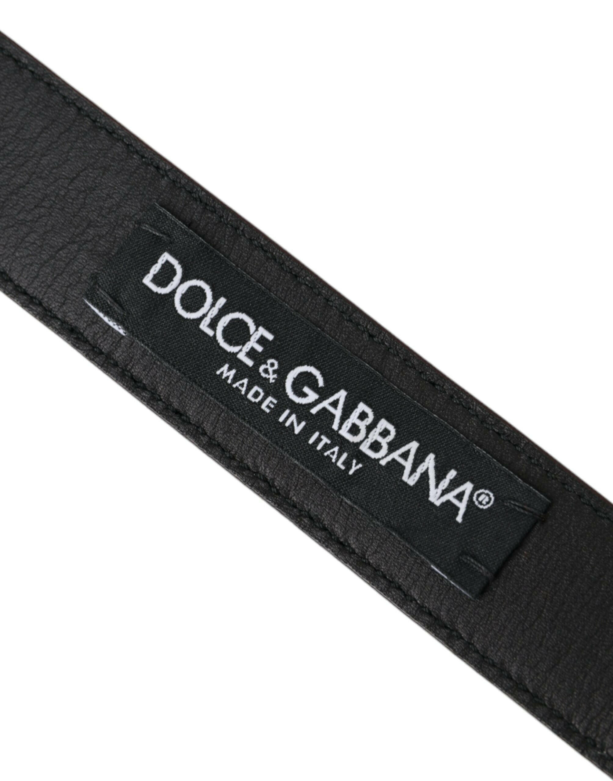 Dolce & Gabbana Brown Leather Silver Metal Buckle Belt Men -   -  Dolce & Gabbana.
