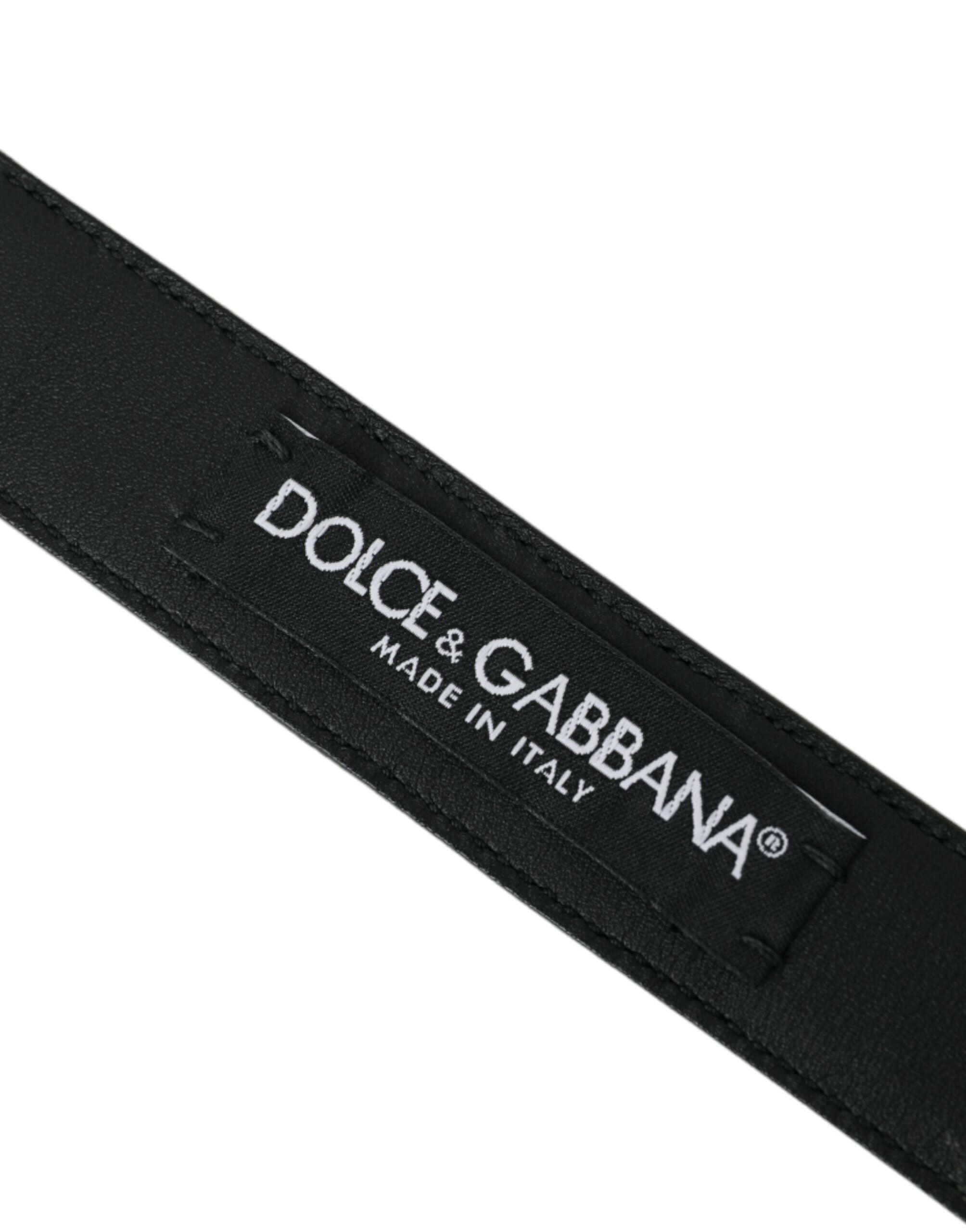 Dolce & Gabbana Dark Brown Perforated Leather Metal Buckle Belt Men -   -  Dolce & Gabbana.