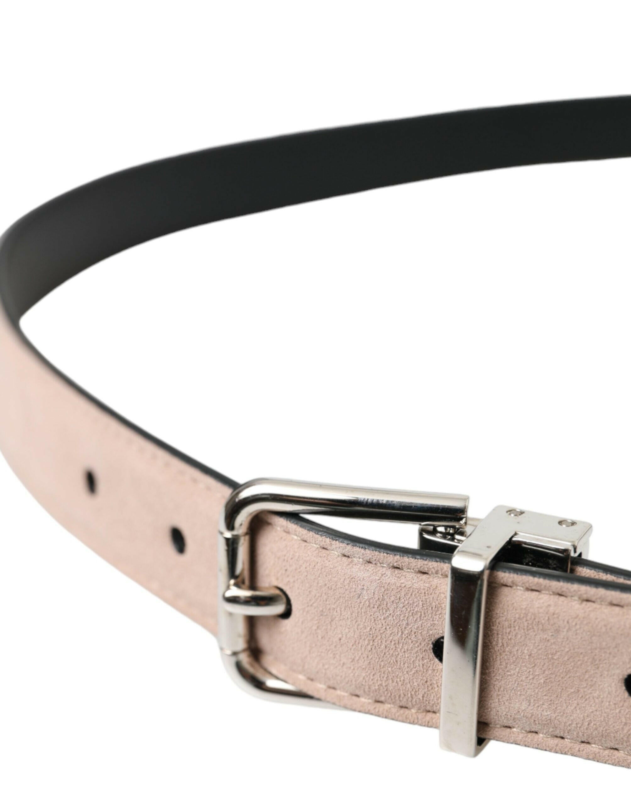 Dolce & Gabbana Beige Suede Leather Silver Buckle Belt Men -   -  Dolce & Gabbana.