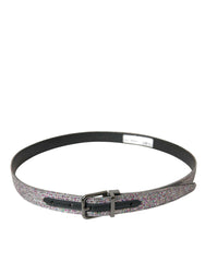 Dolce & Gabbana Multicolor Embellished Silver Metal Buckle Belt -   -  Dolce & Gabbana.