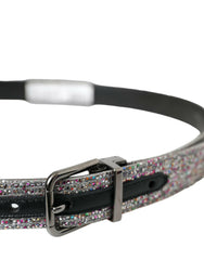Dolce & Gabbana Multicolor Embellished Silver Metal Buckle Belt -   -  Dolce & Gabbana.
