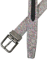 Dolce & Gabbana Multicolor Embellished Silver Metal Buckle Belt -   -  Dolce & Gabbana.