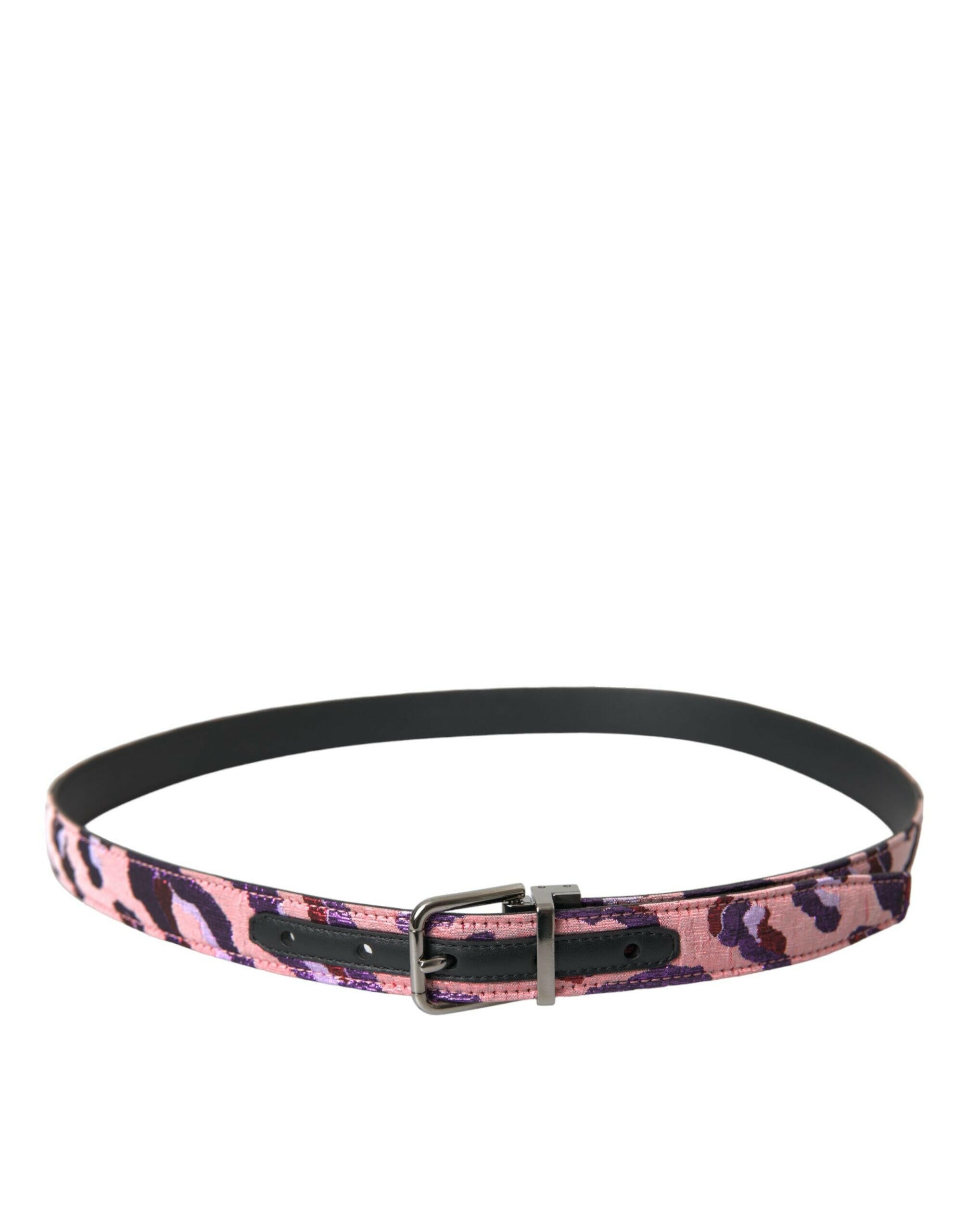 Dolce & Gabbana Multicolor Jacquard Leather Metal Buckle Belt -   -  Dolce & Gabbana.