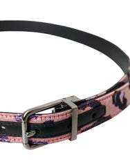 Dolce & Gabbana Multicolor Jacquard Leather Metal Buckle Belt -   -  Dolce & Gabbana.