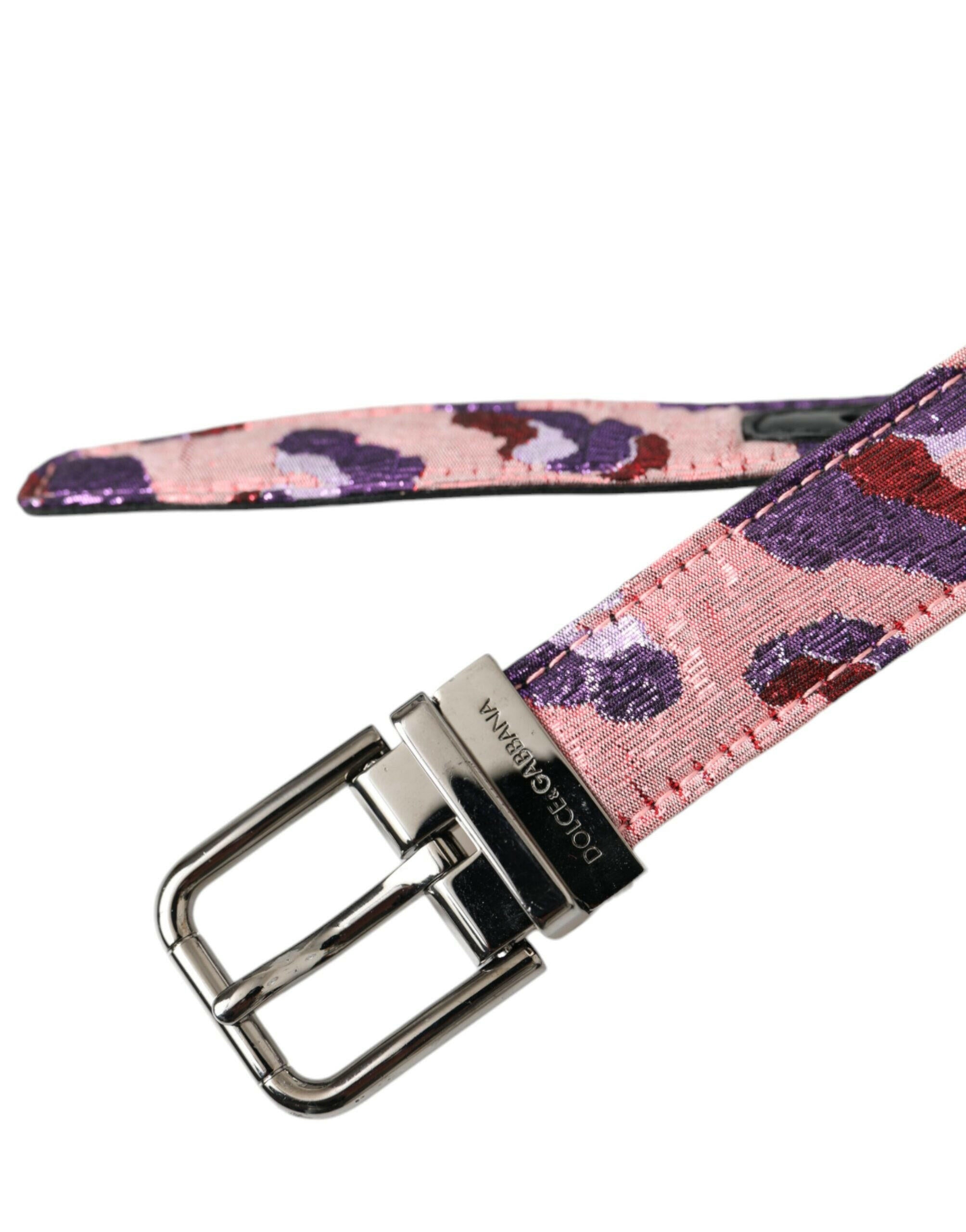Dolce & Gabbana Multicolor Jacquard Leather Metal Buckle Belt -   -  Dolce & Gabbana.