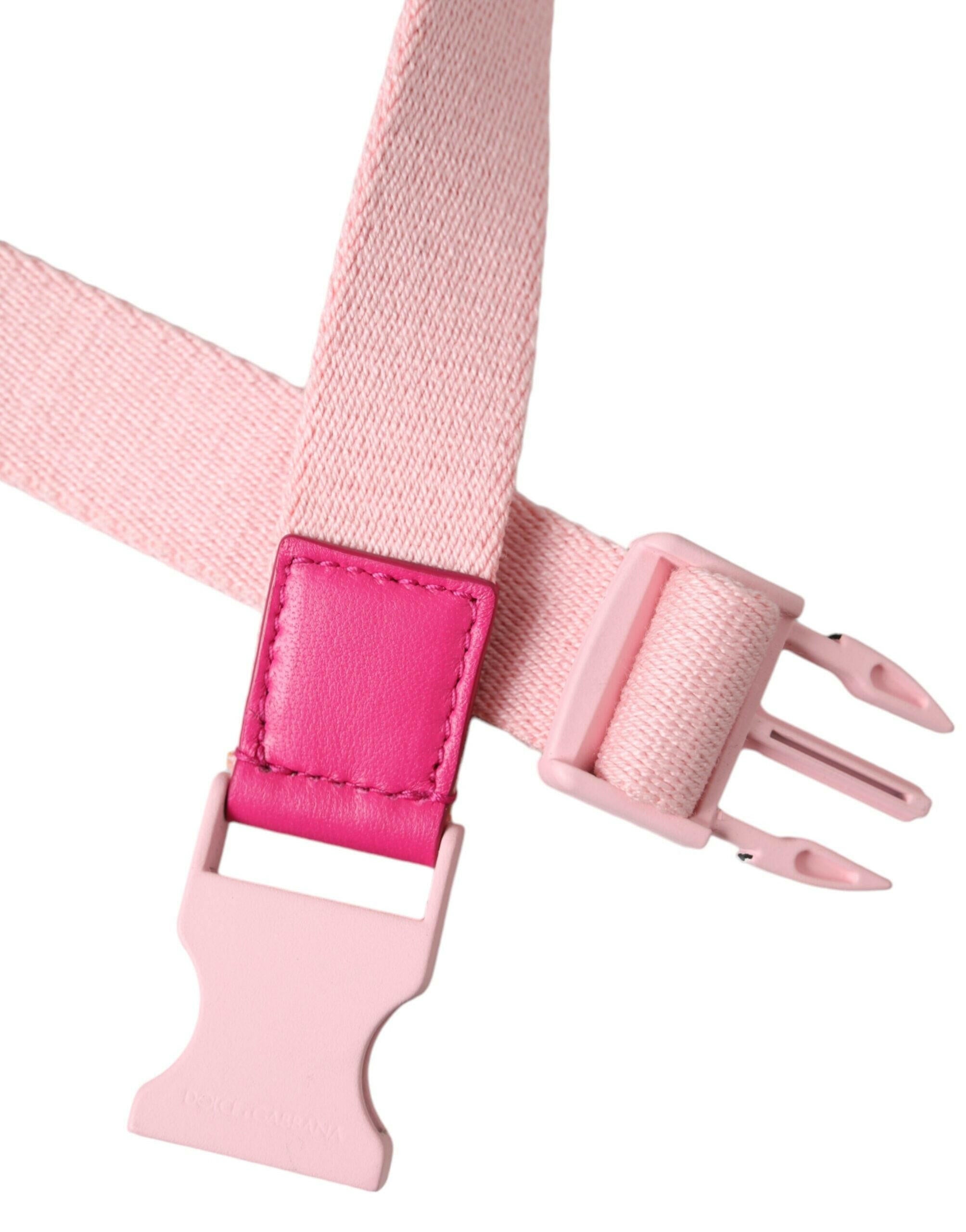 Dolce & Gabbana Pink Canvas Stretch Plastic Buckle Women Belt -   -  Dolce & Gabbana.