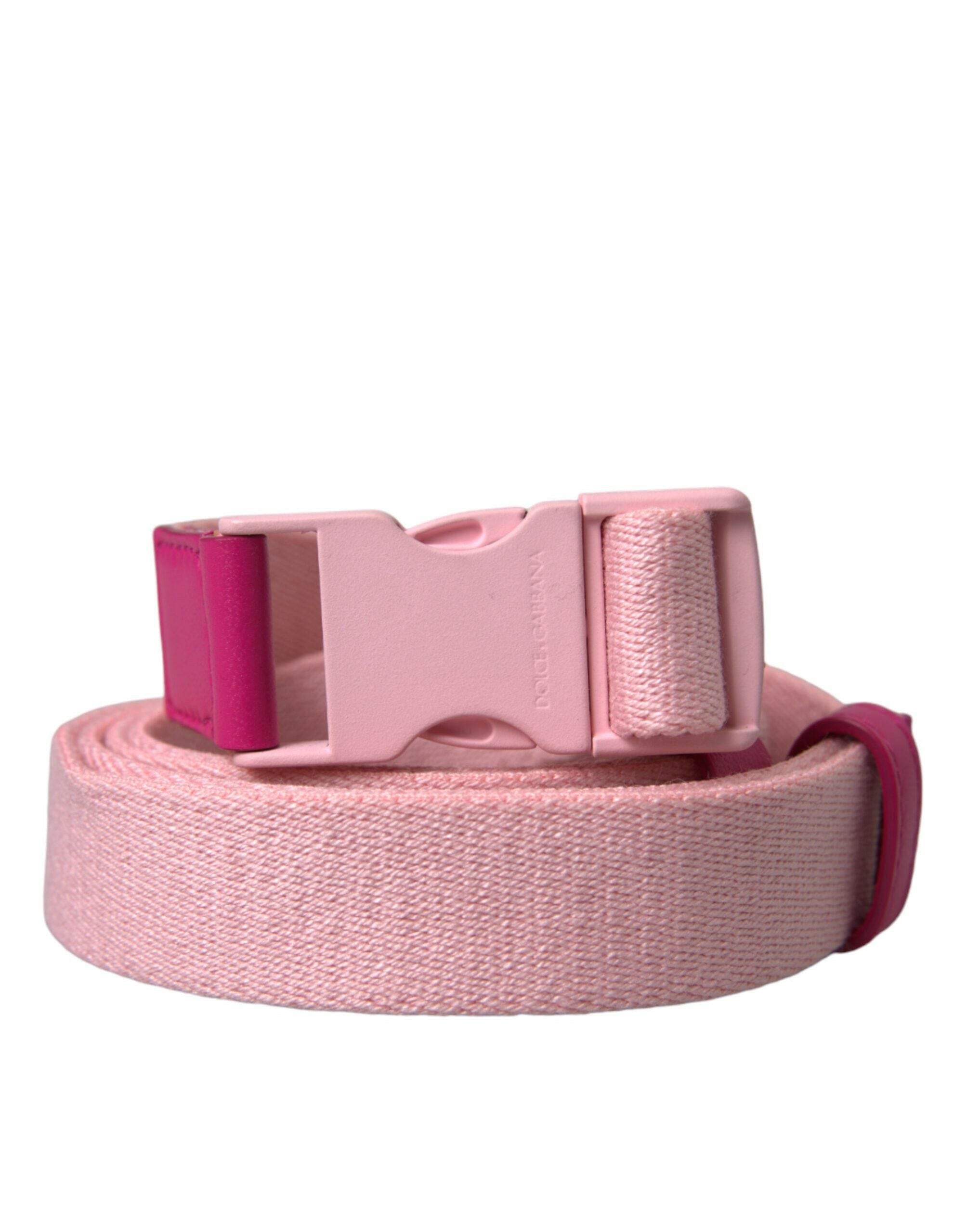 Dolce & Gabbana Pink Canvas Stretch Plastic Buckle Women Belt -   -  Dolce & Gabbana.