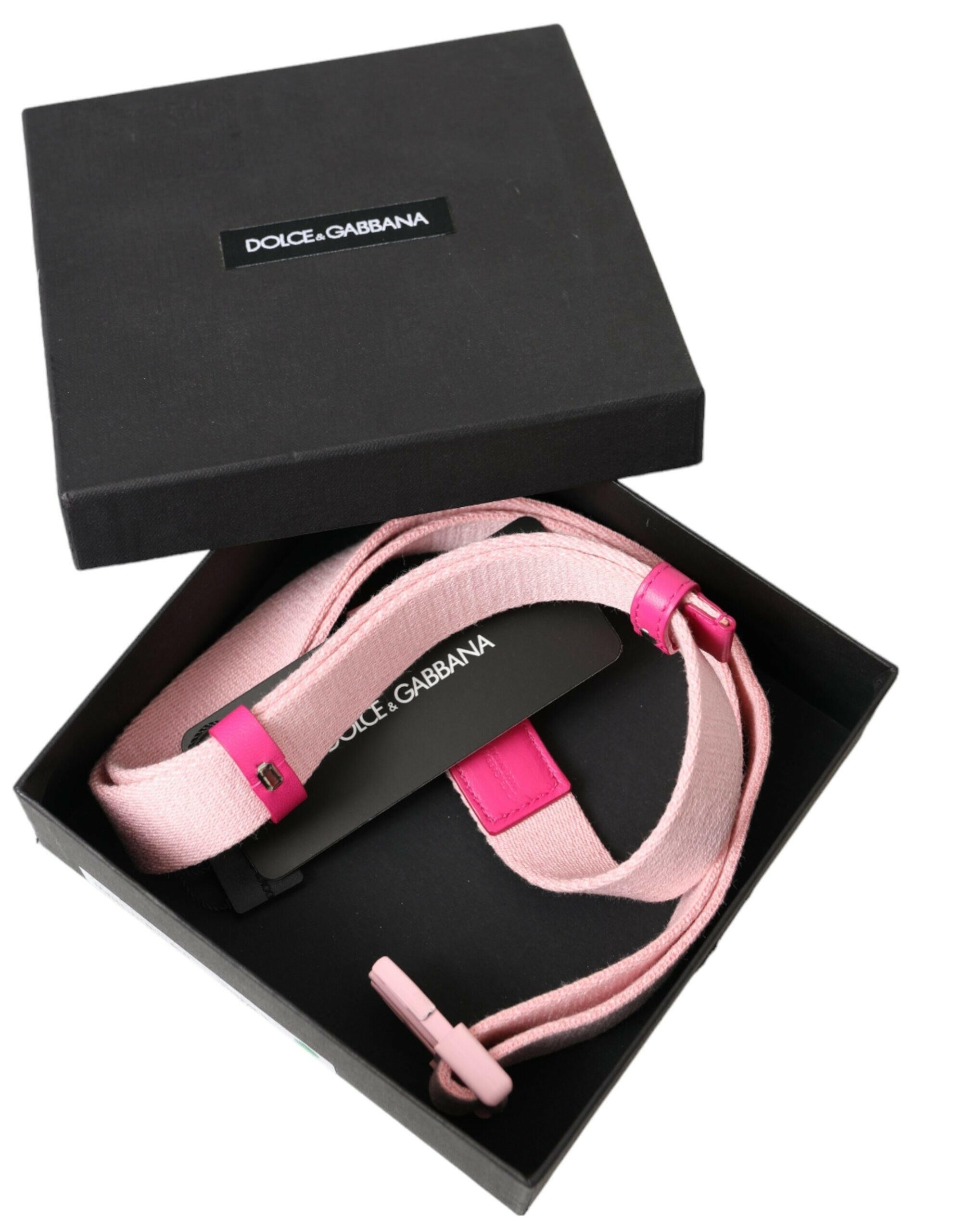 Dolce & Gabbana Pink Canvas Stretch Plastic Buckle Women Belt -   -  Dolce & Gabbana.