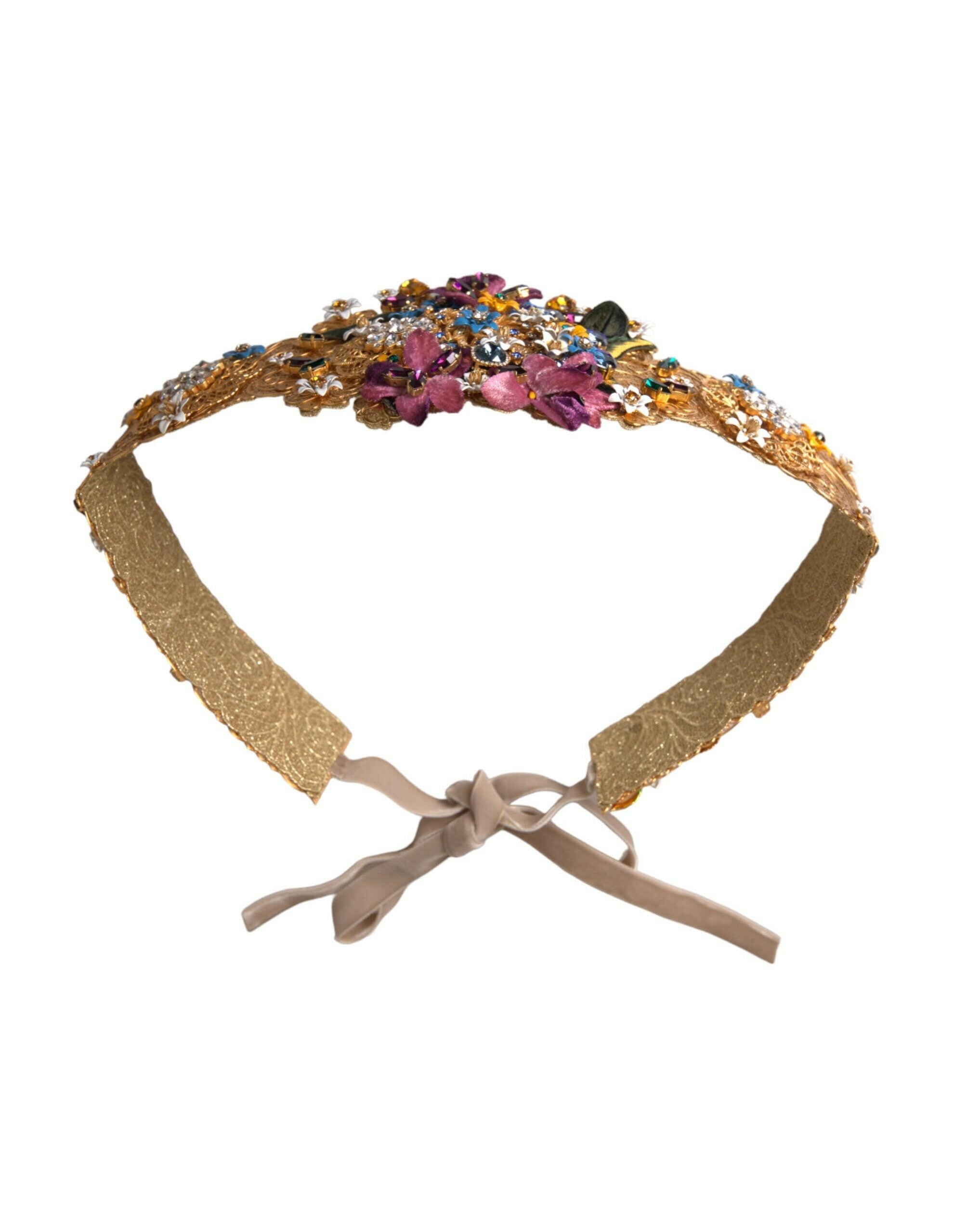 Dolce & Gabbana Multicolor Embellished Floral Crystal Wide Waist Belt -   -  Dolce & Gabbana.
