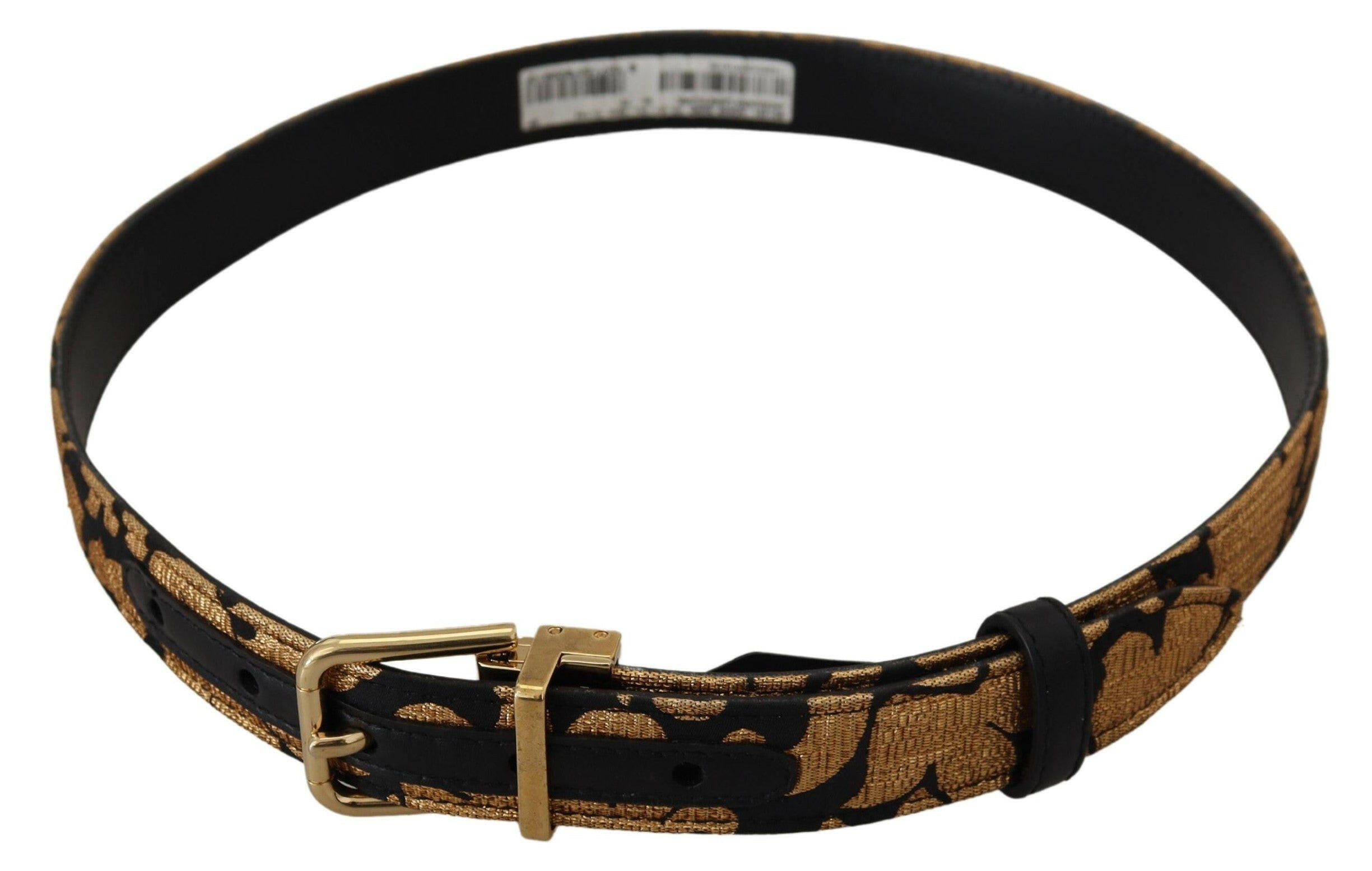 Dolce & Gabbana Multicolor Jacquard Leather Logo Buckle Belt -   -  Dolce & Gabbana.
