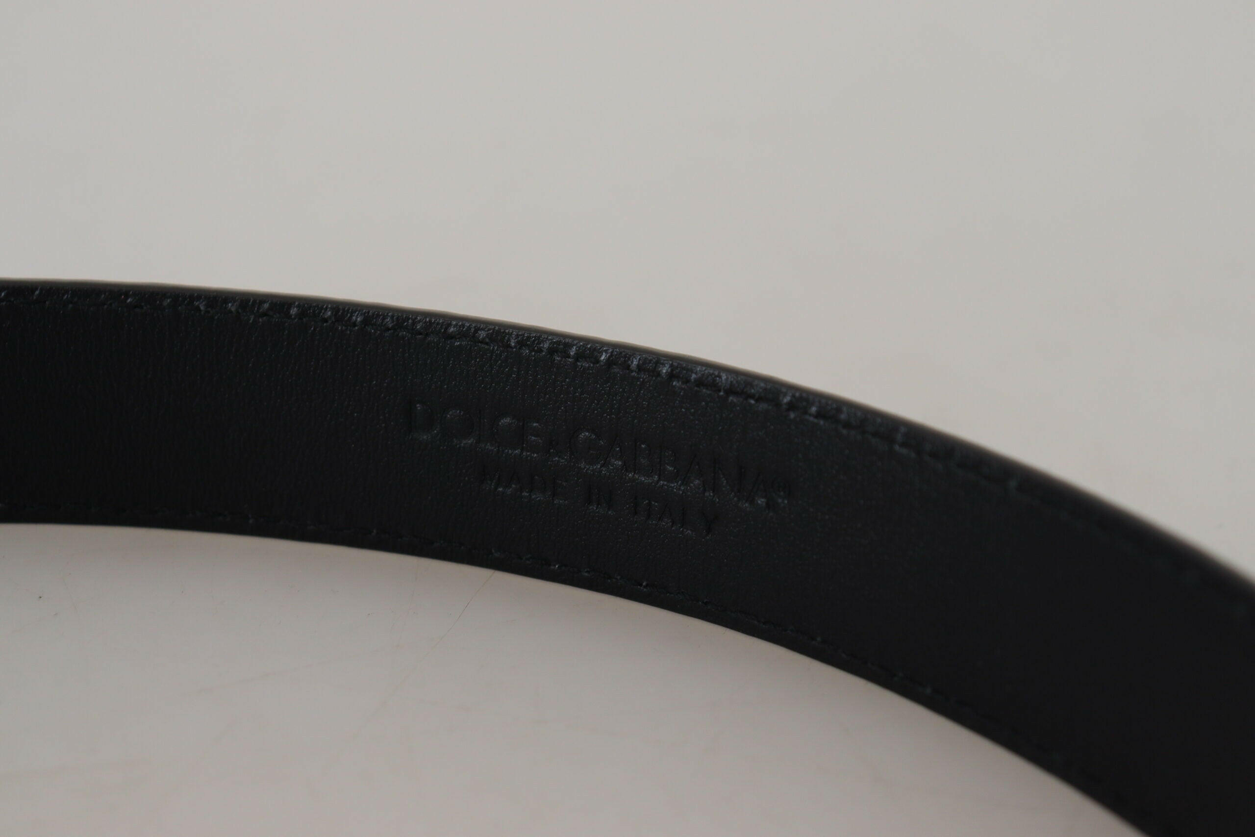 Dolce & Gabbana Black Exotic Leather Gold Metal Buckle Belt -   -  Dolce & Gabbana.