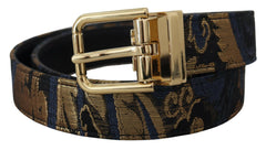 Dolce & Gabbana Multicolor Jacquard Leather Logo Buckle Belt -   -  Dolce & Gabbana.