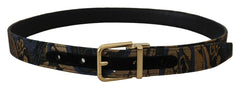 Dolce & Gabbana Multicolor Jacquard Leather Logo Buckle Belt -   -  Dolce & Gabbana.