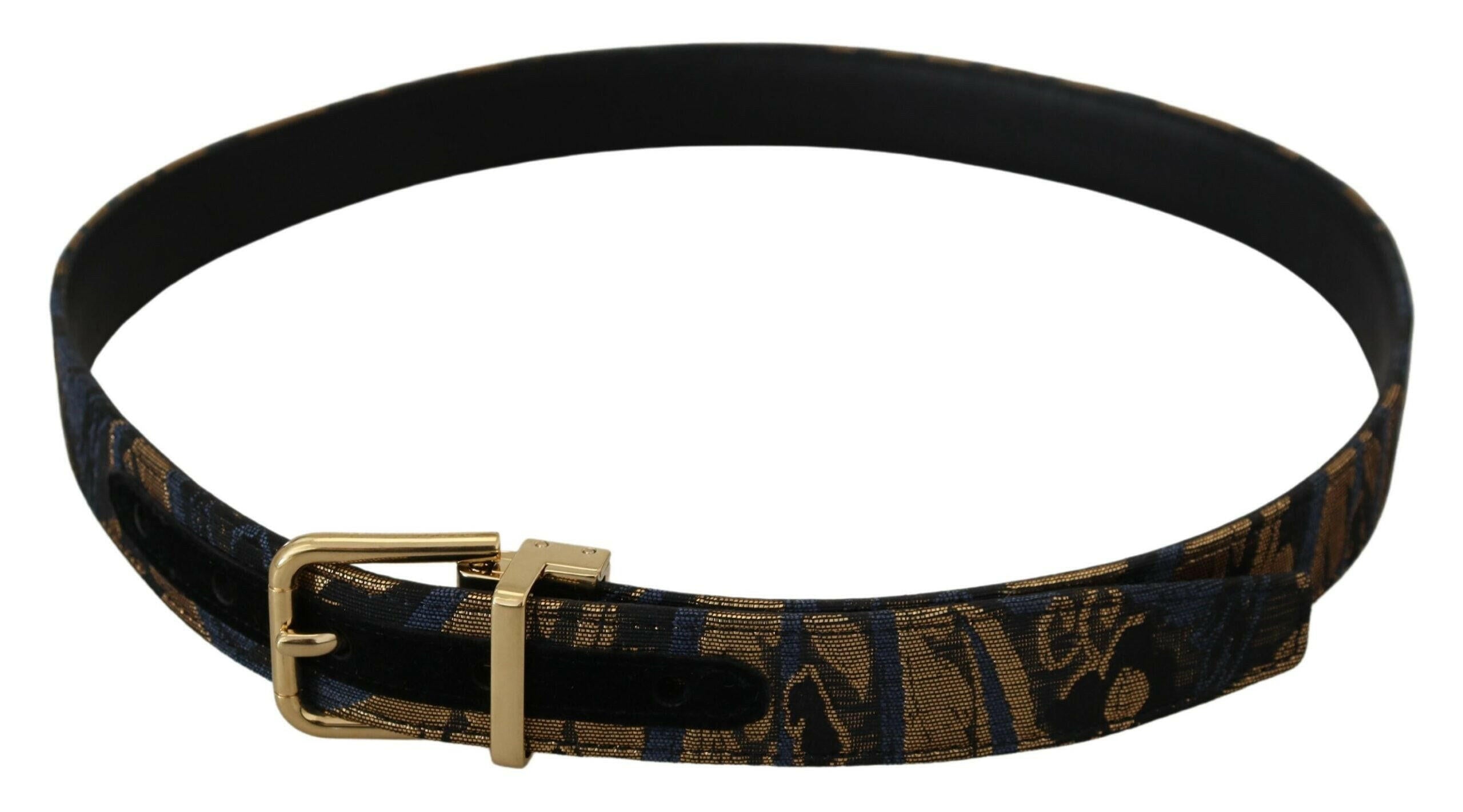 Dolce & Gabbana Multicolor Jacquard Leather Logo Buckle Belt -   -  Dolce & Gabbana.