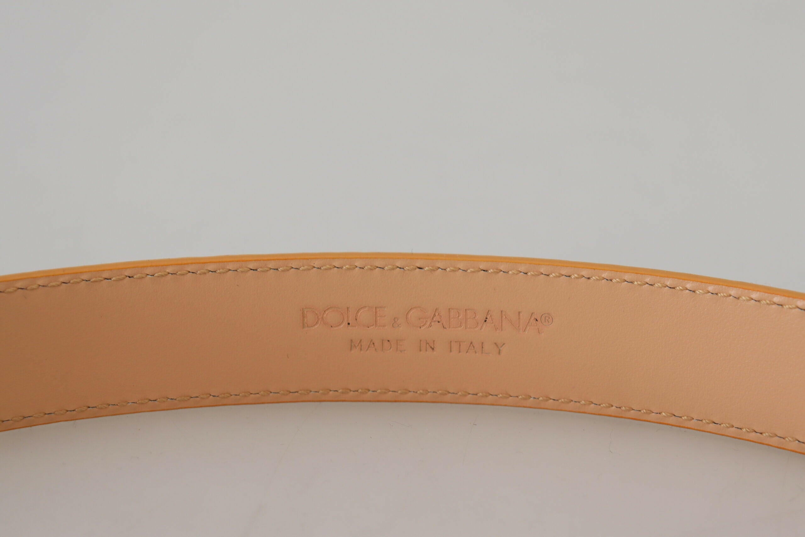 Dolce & Gabbana Beige Exotic Leather Gold Metal Buckle Belt -   -  Dolce & Gabbana.