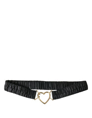 Dolce & Gabbana Black Leather Gold Heart Metal Buckle Belt -   -  Dolce & Gabbana.