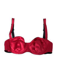 Dolce & Gabbana Bordeaux Silk Stretch Balconcino Bra Underwear -   -  Dolce & Gabbana.