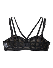 Dolce & Gabbana Black Floral Lace Nylon Balconcino Bra Underwear -   -  Dolce & Gabbana.