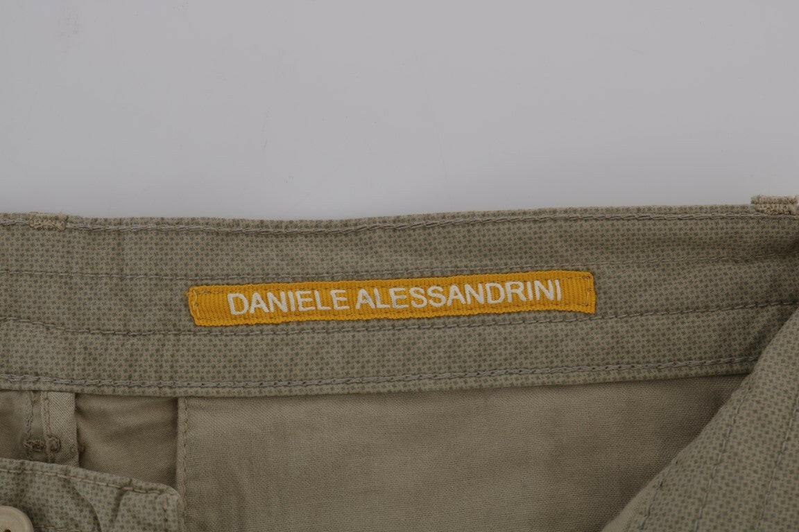Daniele Alessandrini Beige Cotton Stretch Slim Fit Chinos -   -  Daniele Alessandrini.