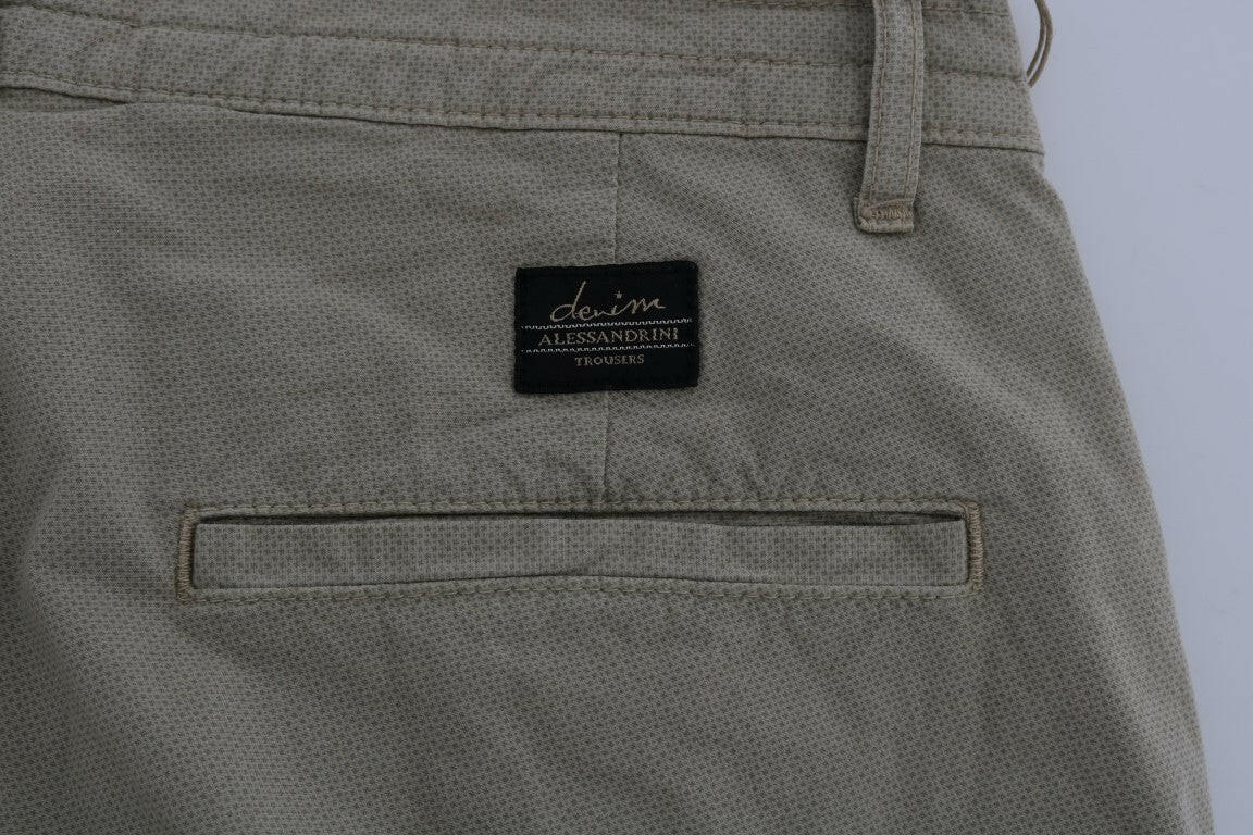 Daniele Alessandrini Beige Cotton Stretch Slim Fit Chinos -   -  Daniele Alessandrini.