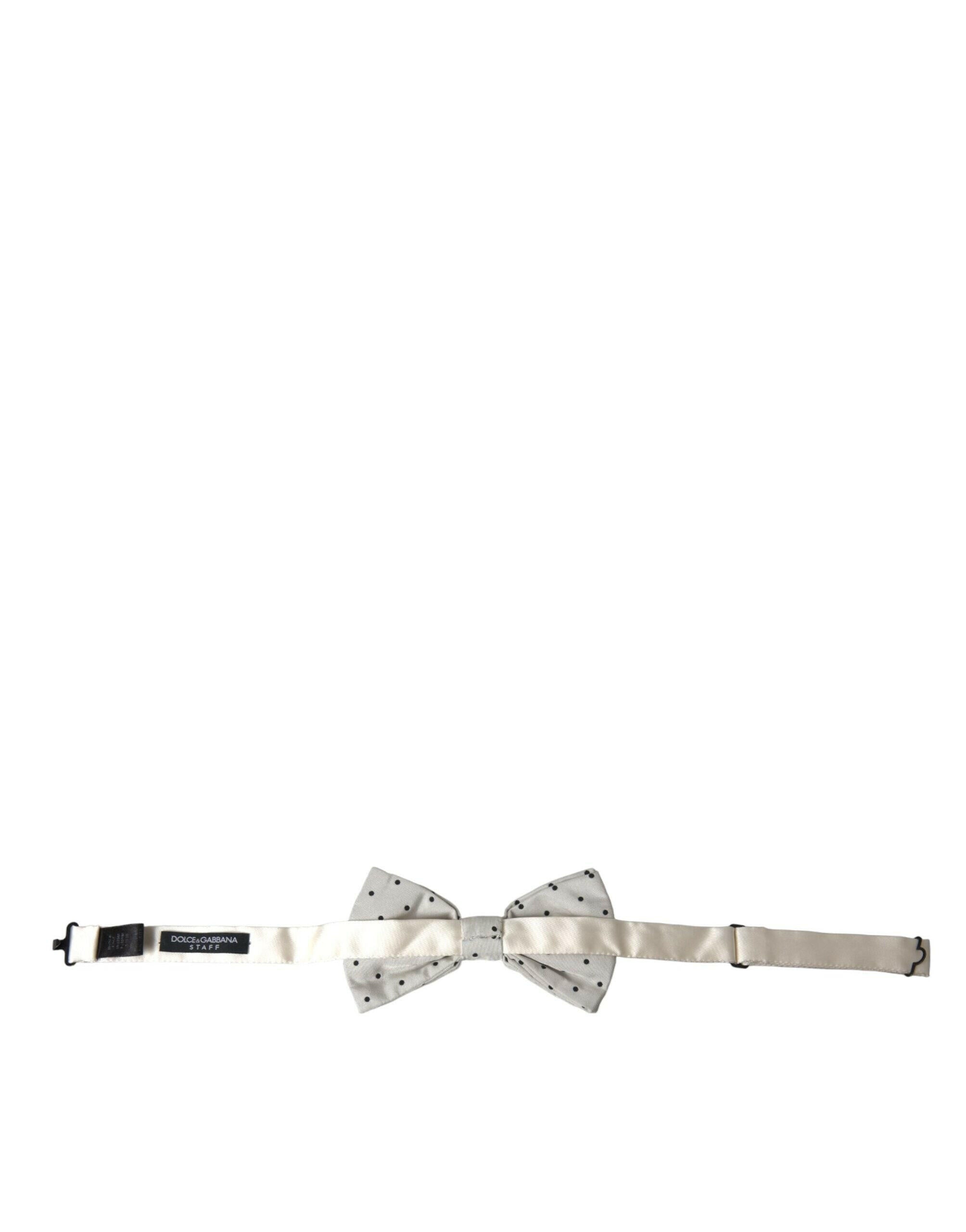 Dolce & Gabbana White Black Polka Dot Polyester Bow Tie Men -  Neckties, Men -  Dolce & Gabbana.