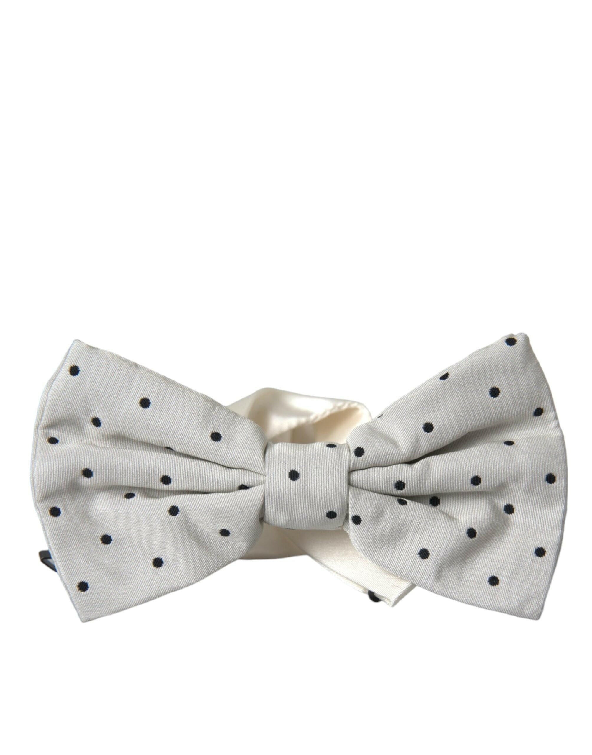 Dolce & Gabbana White Black Polka Dot Polyester Bow Tie Men -  Neckties, Men -  Dolce & Gabbana.