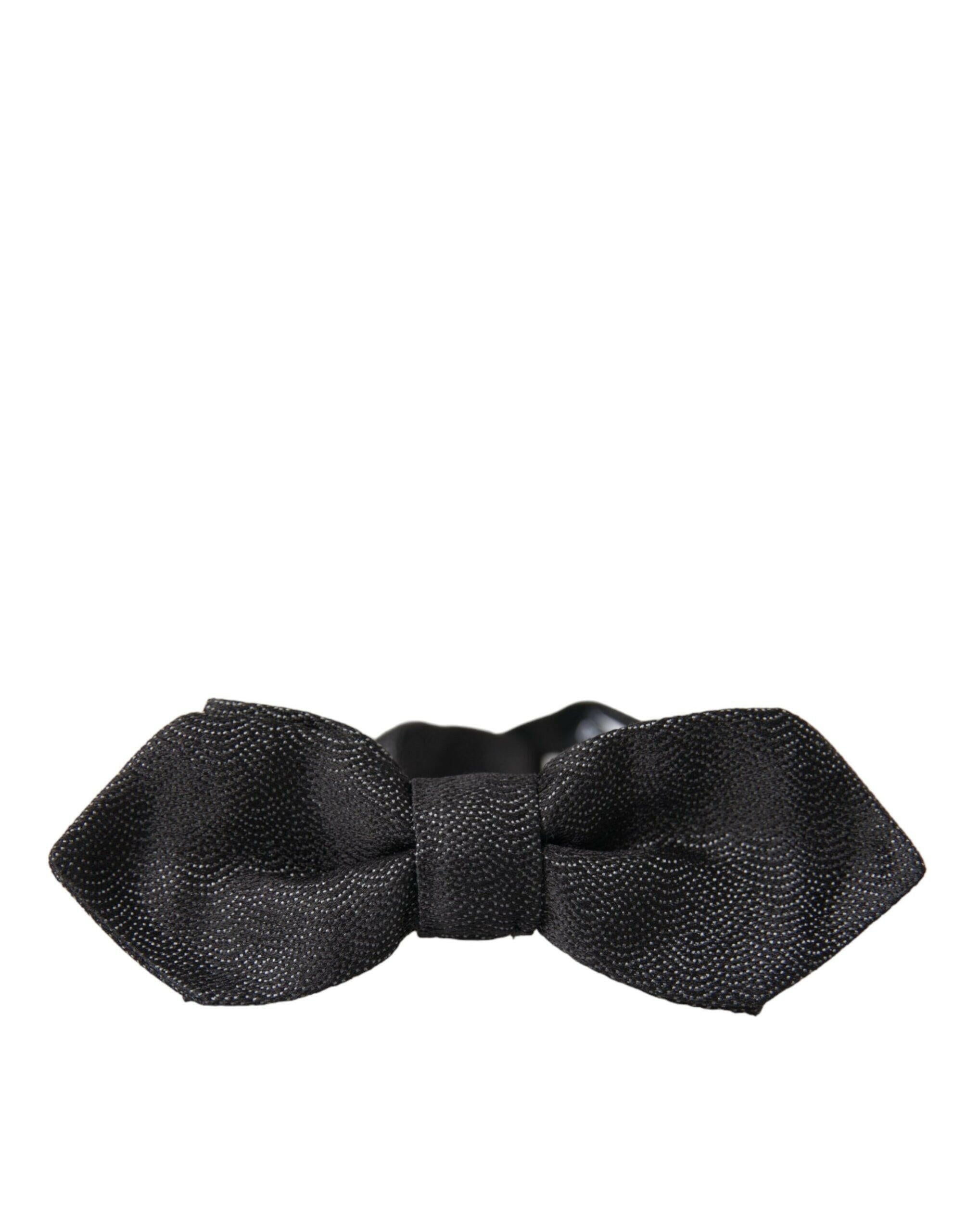 Dolce & Gabbana Black Silk Adjustable Neck Men Bow Tie -  Neckties, Men -  Dolce & Gabbana.