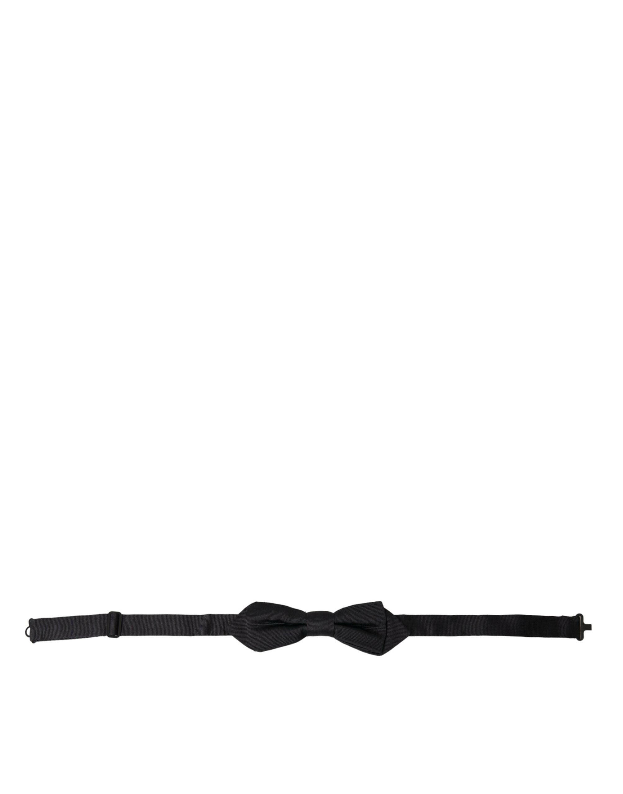 Dolce & Gabbana Black Silk Adjustable Neck Men Bow Tie -  Neckties, Men -  Dolce & Gabbana.