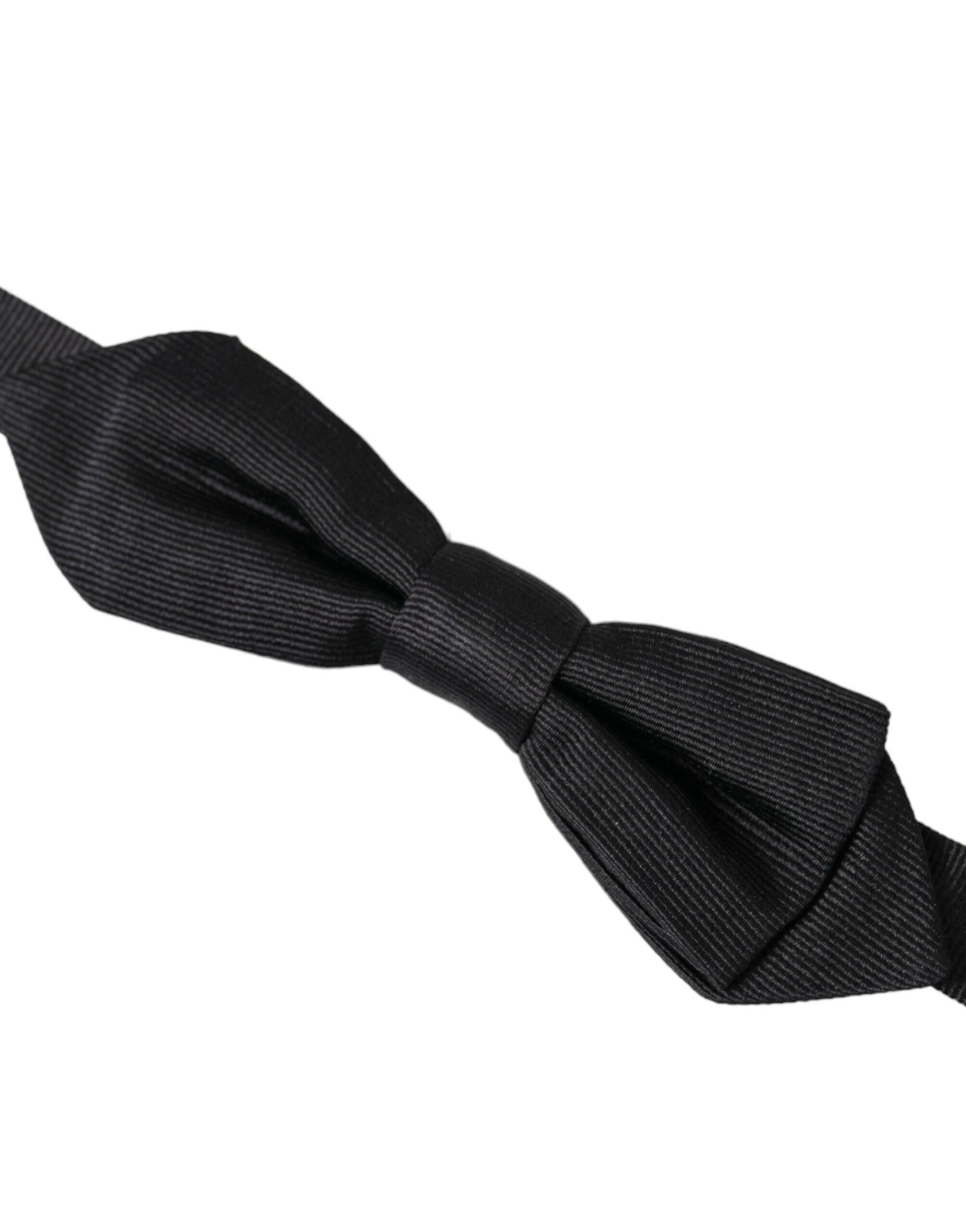 Dolce & Gabbana Black Silk Adjustable Neck Men Bow Tie -  Neckties, Men -  Dolce & Gabbana.