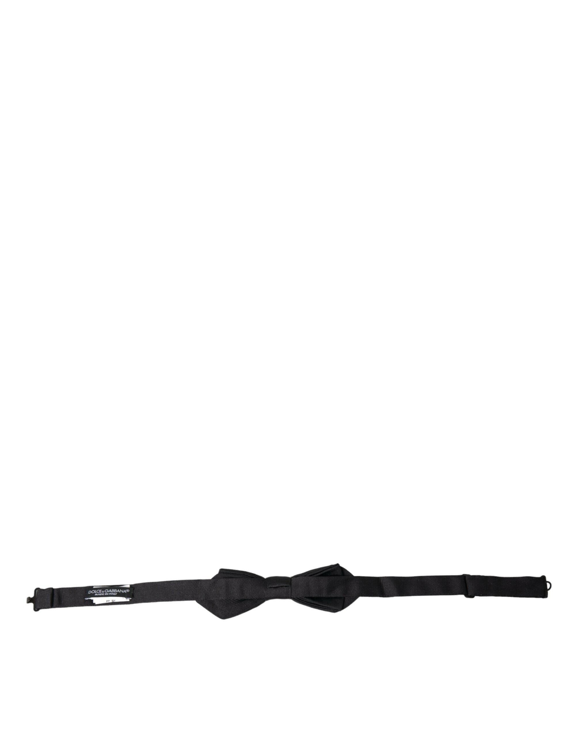Dolce & Gabbana Black Silk Adjustable Neck Men Bow Tie -  Neckties, Men -  Dolce & Gabbana.