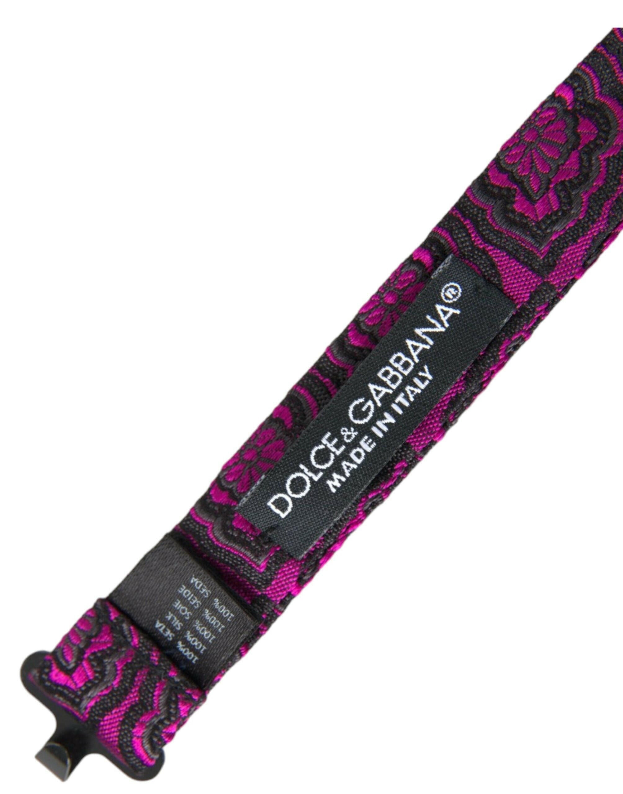 Dolce & Gabbana Purple Ribbon Silk Adjustable Neck Men Bow Tie -  Neckties, Men -  Dolce & Gabbana.