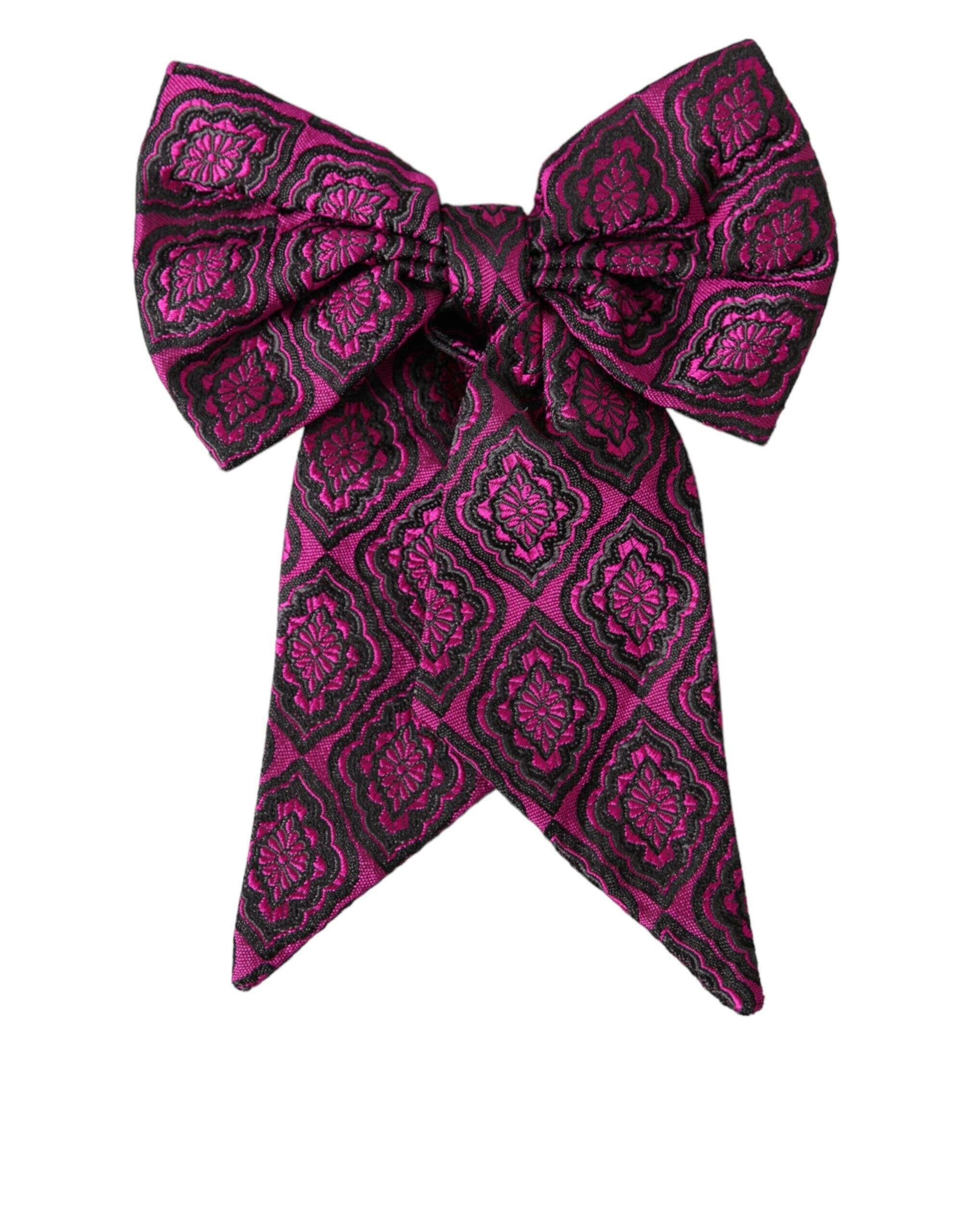 Dolce & Gabbana Purple Ribbon Silk Adjustable Neck Men Bow Tie -  Neckties, Men -  Dolce & Gabbana.