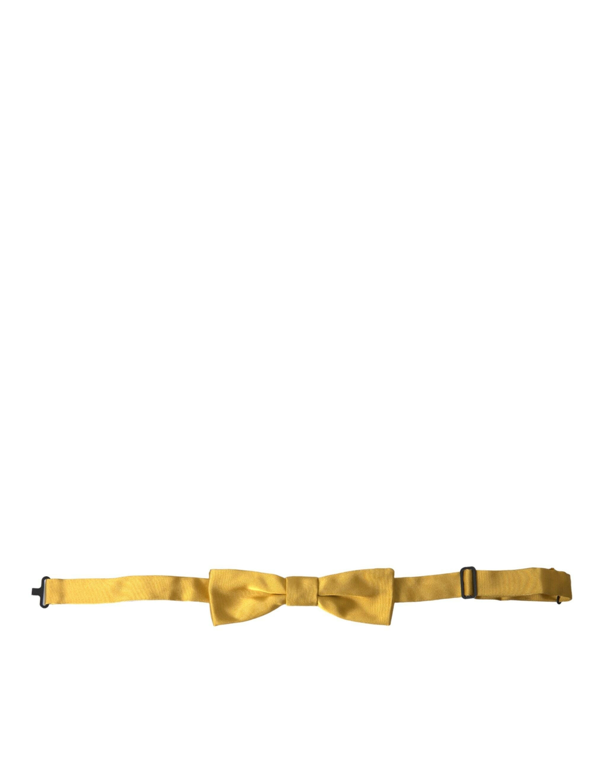 Dolce & Gabbana Yellow Silk Adjustable Neck Men Bow Tie -  Neckties, Men -  Dolce & Gabbana.