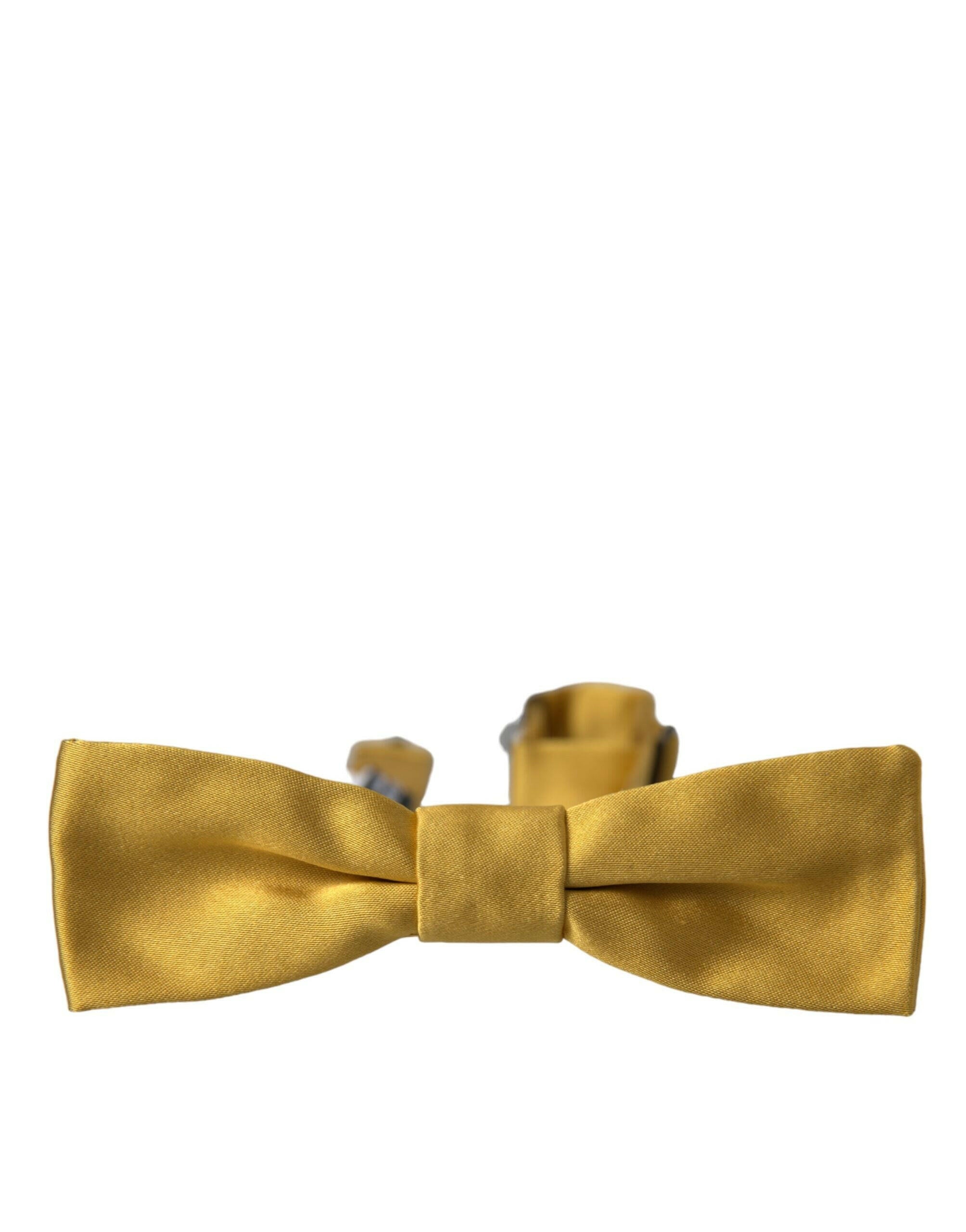 Dolce & Gabbana Yellow Silk Adjustable Neck Men Bow Tie -  Neckties, Men -  Dolce & Gabbana.