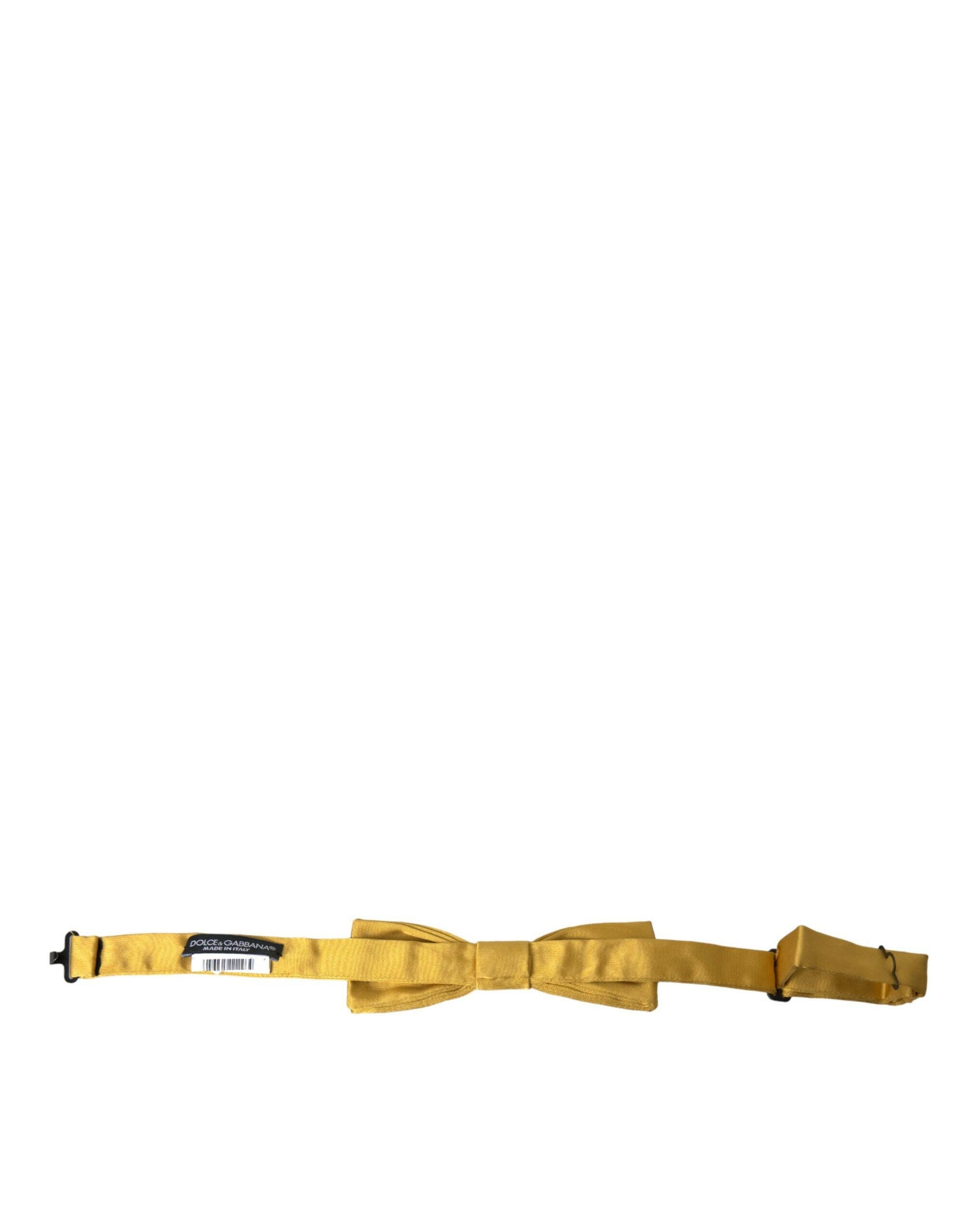 Dolce & Gabbana Yellow Silk Adjustable Neck Men Bow Tie -  Neckties, Men -  Dolce & Gabbana.