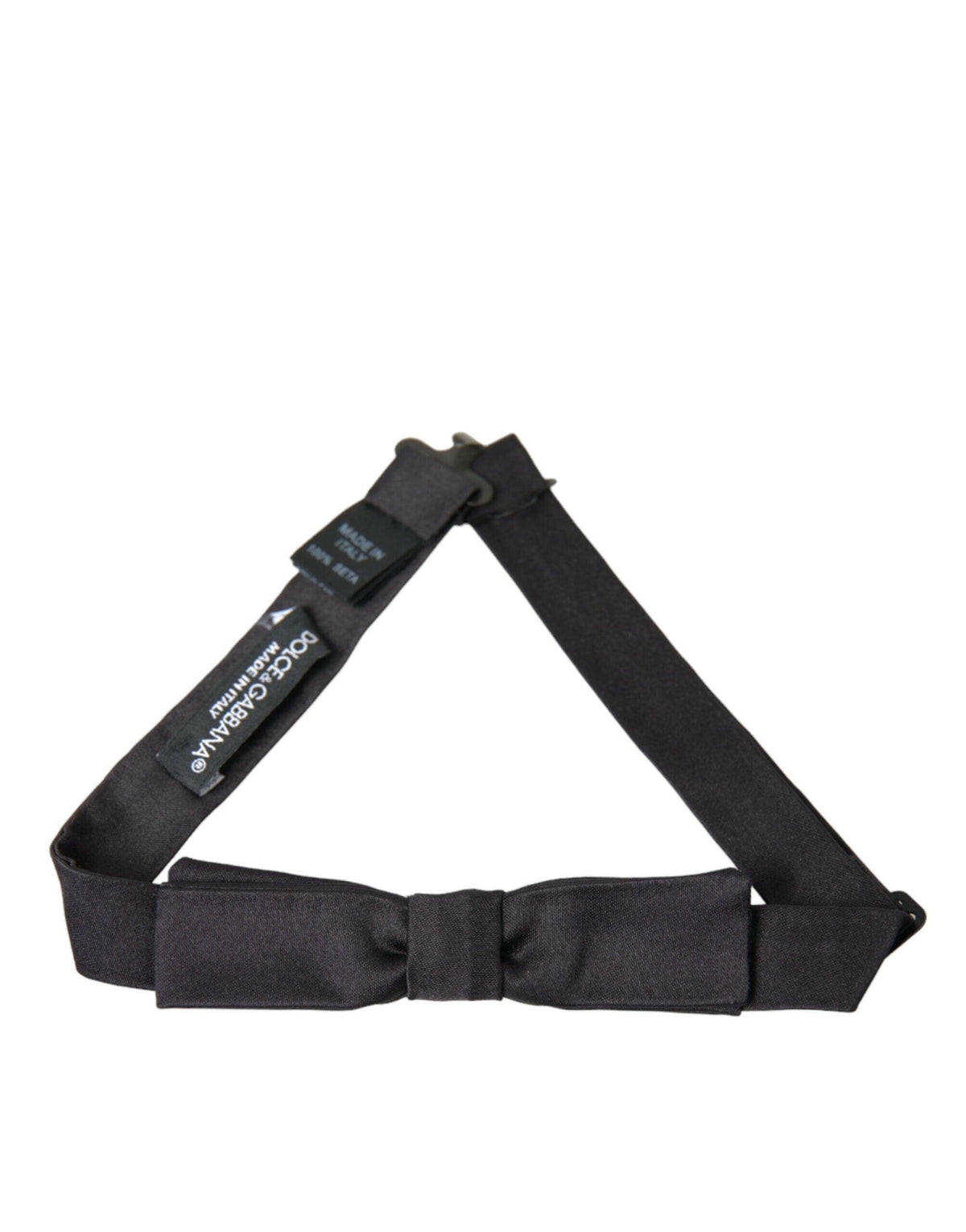 Dolce & Gabbana Dark Gray Silk Adjustable Neck Men Bow Tie -  Neckties, Men -  Dolce & Gabbana.