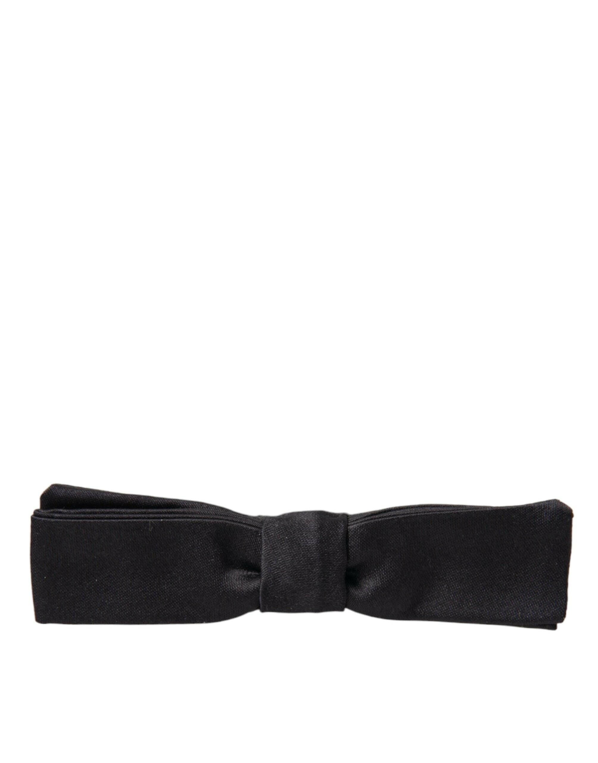 Dolce & Gabbana Dark Gray Silk Adjustable Neck Men Bow Tie -  Neckties, Men -  Dolce & Gabbana.