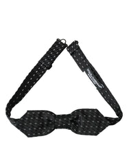 Dolce & Gabbana Black White Stitched Silk Men Neck Bow Tie -  Neckties, Men -  Dolce & Gabbana.