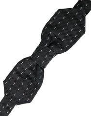 Dolce & Gabbana Black White Stitched Silk Men Neck Bow Tie -  Neckties, Men -  Dolce & Gabbana.