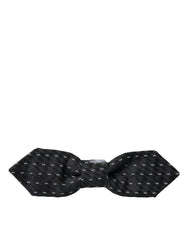 Dolce & Gabbana Black White Stitched Silk Men Neck Bow Tie -  Neckties, Men -  Dolce & Gabbana.