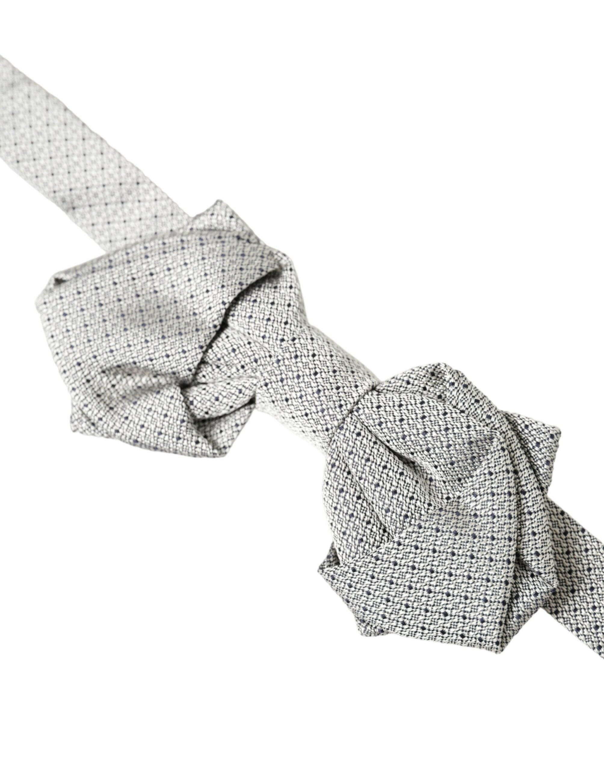 Dolce & Gabbana Gray Silk Adjustable Neck Men Bow Tie -  Neckties, Men -  Dolce & Gabbana.