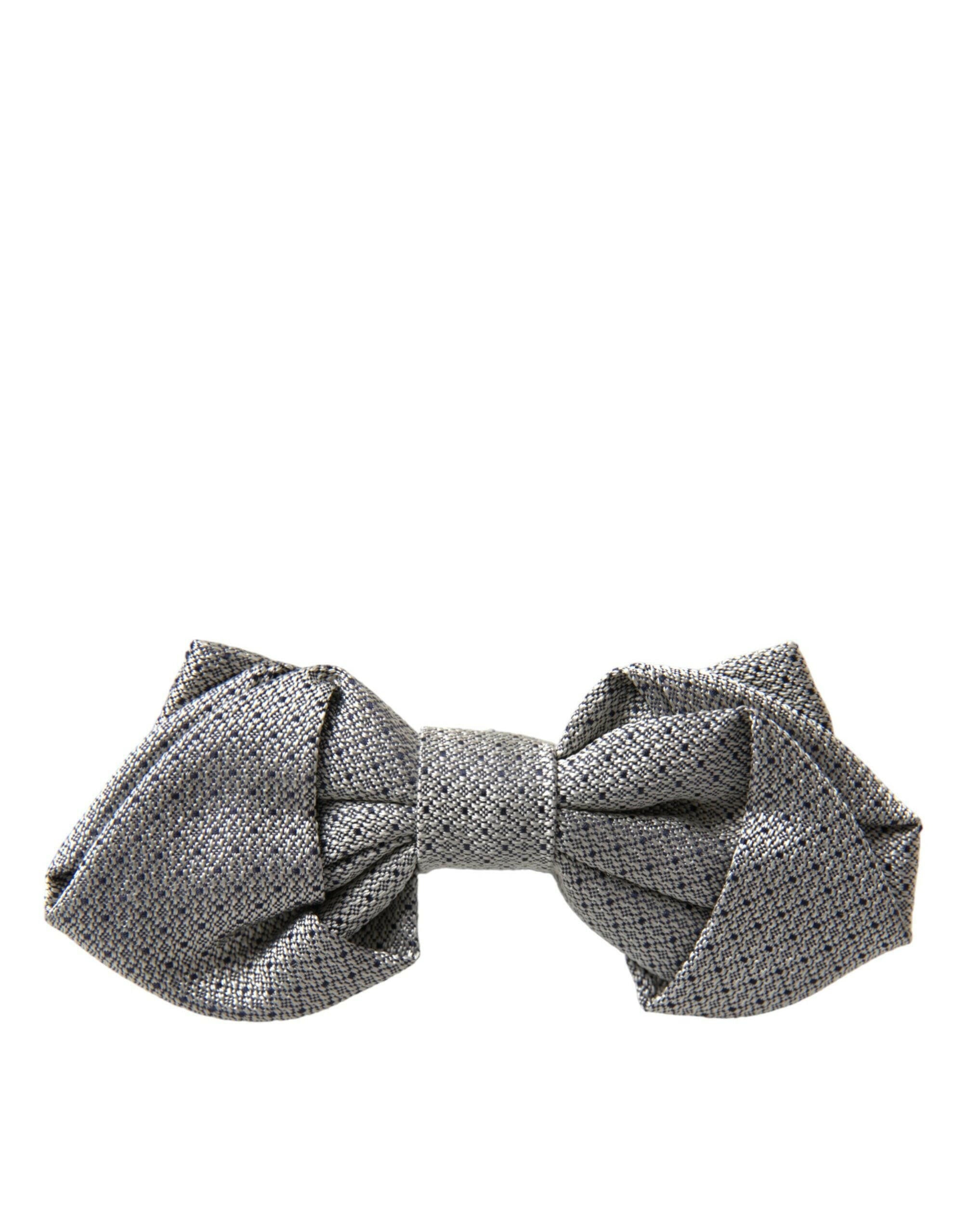 Dolce & Gabbana Gray Silk Adjustable Neck Men Bow Tie -  Neckties, Men -  Dolce & Gabbana.