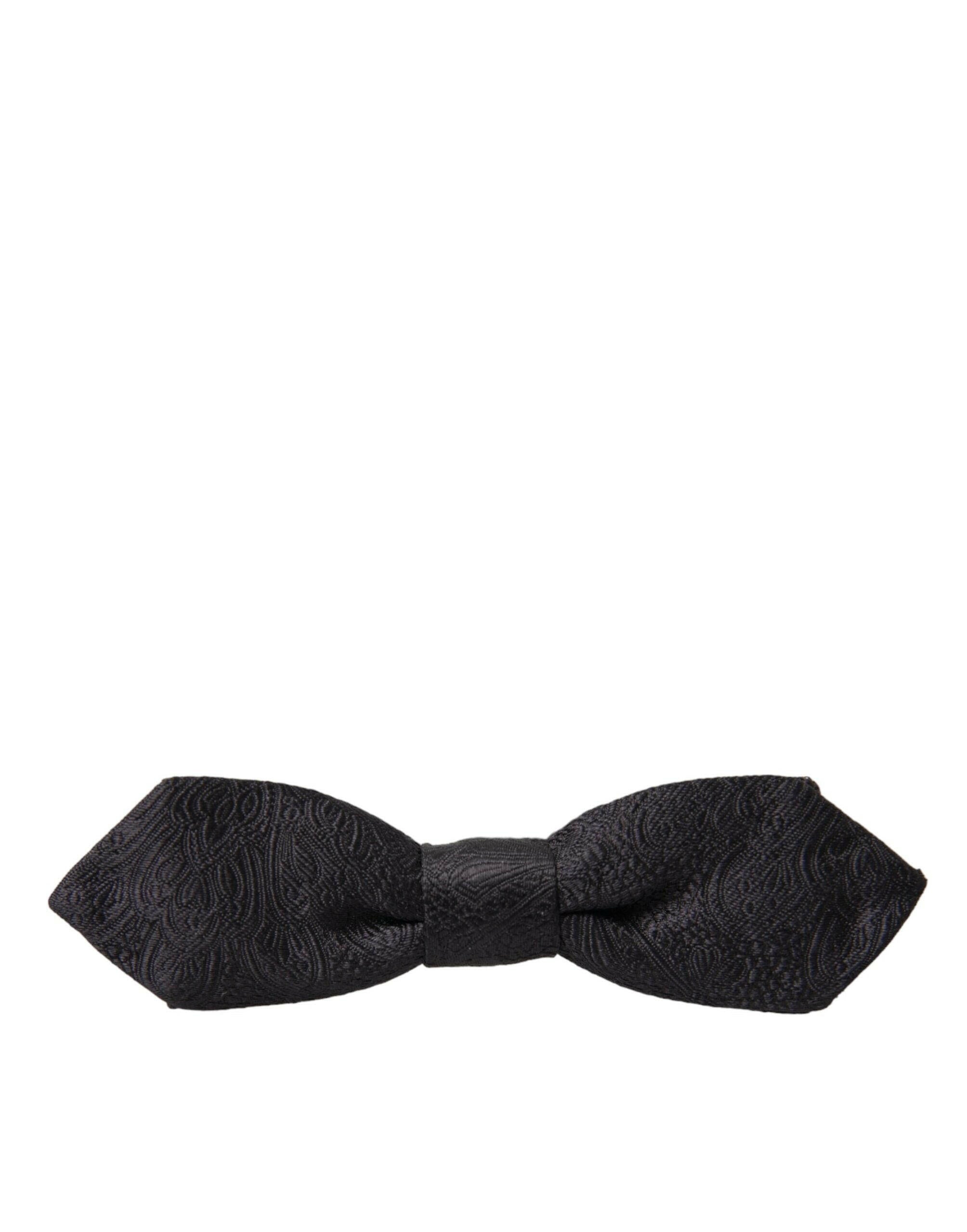 Dolce & Gabbana Black Brocade Silk Adjustable Neck Bow Tie -  Neckties, Men -  Dolce & Gabbana.