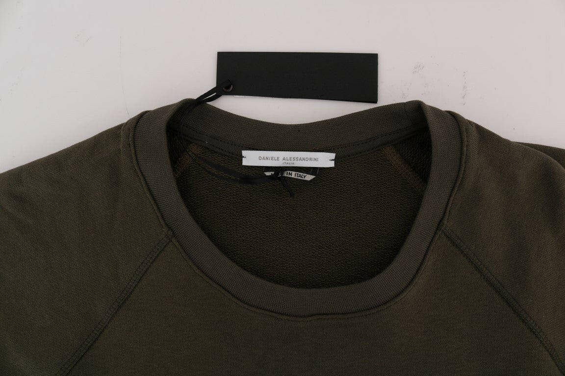 Daniele Alessandrini Green Crewneck Cotton Sweater -   -  Daniele Alessandrini.